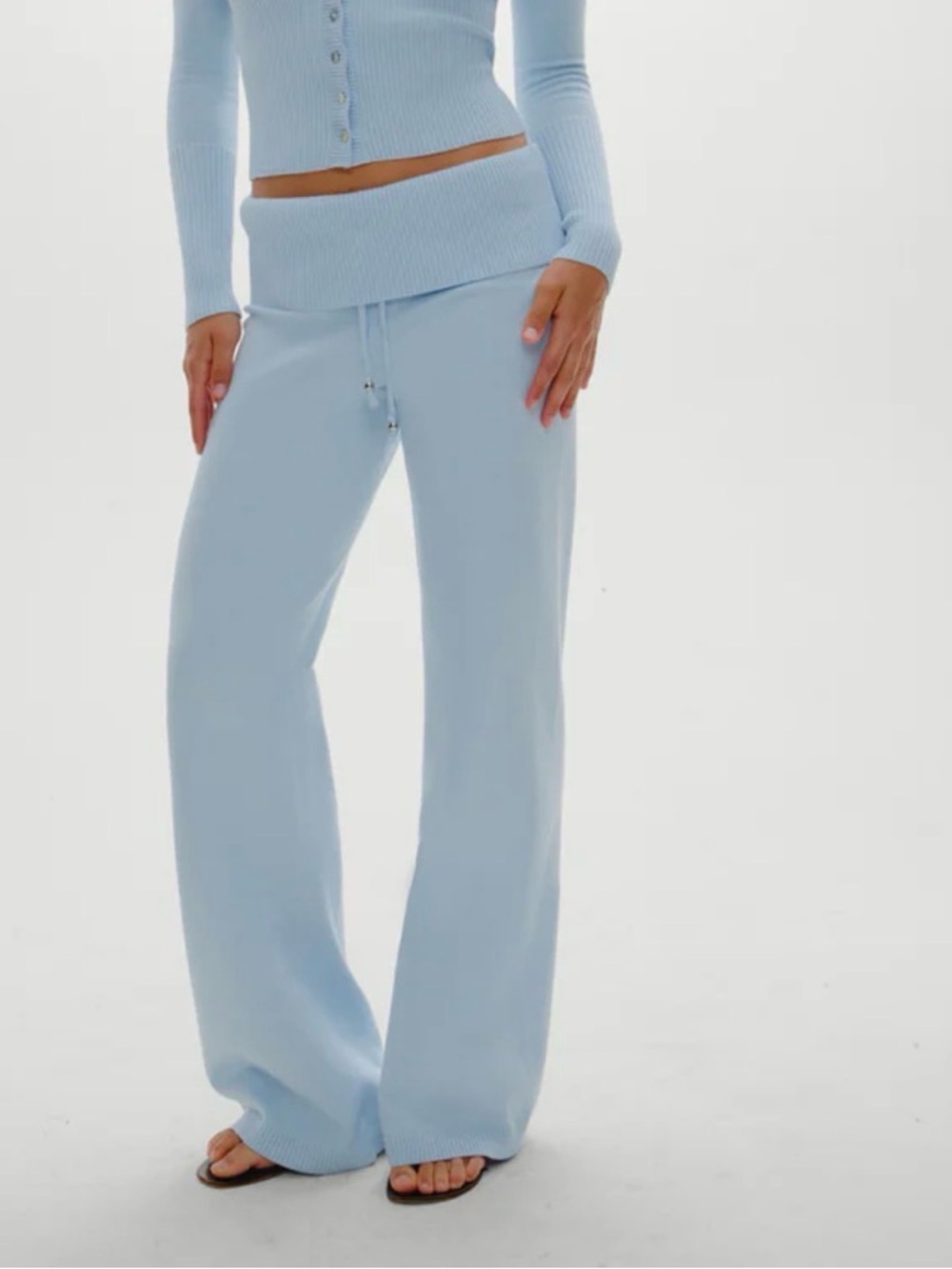 Frankie's Bikinis Pale Blue Knit Pants
